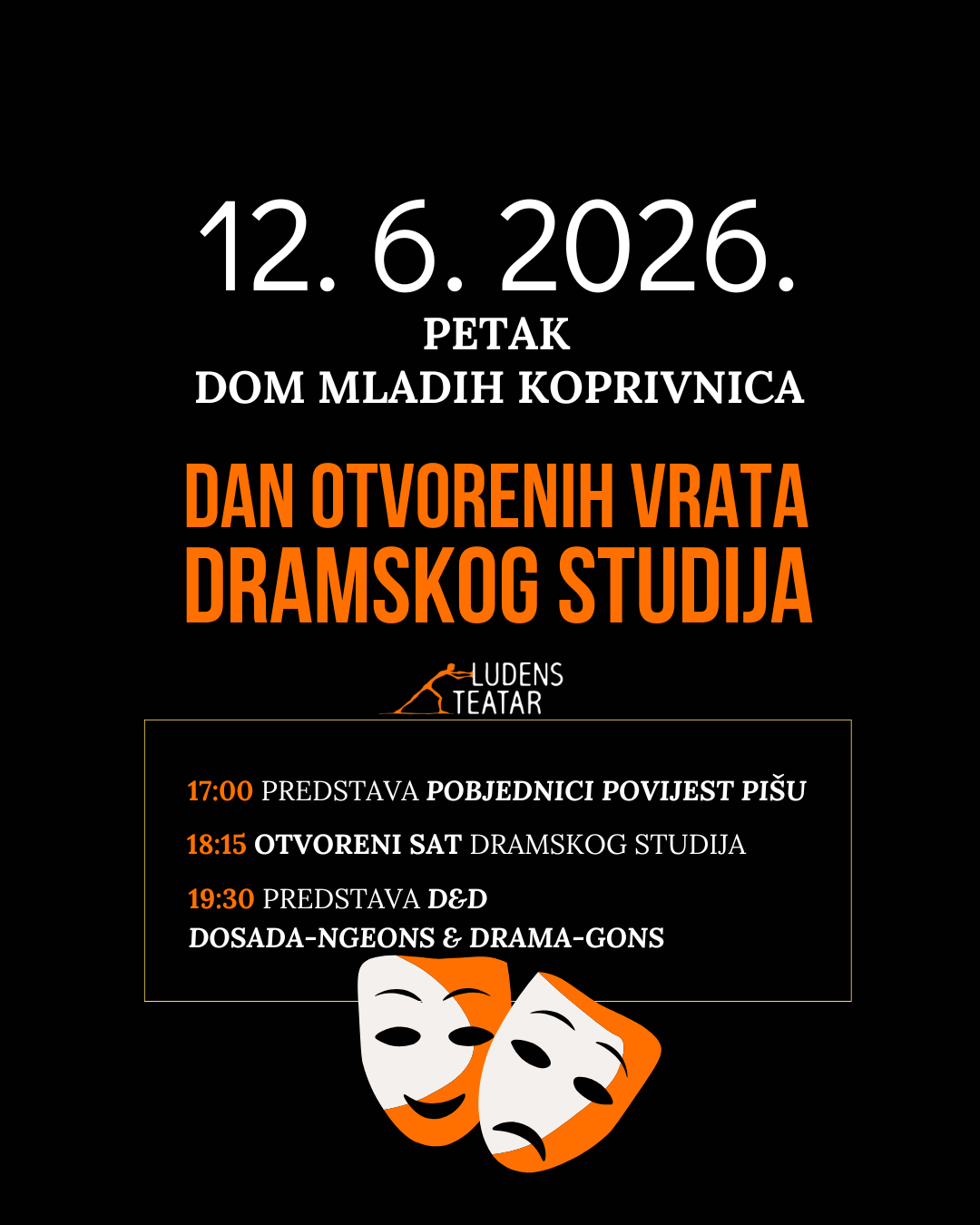 12.6.2026. dan otvorenih vrata dramskog studija ludens teatra